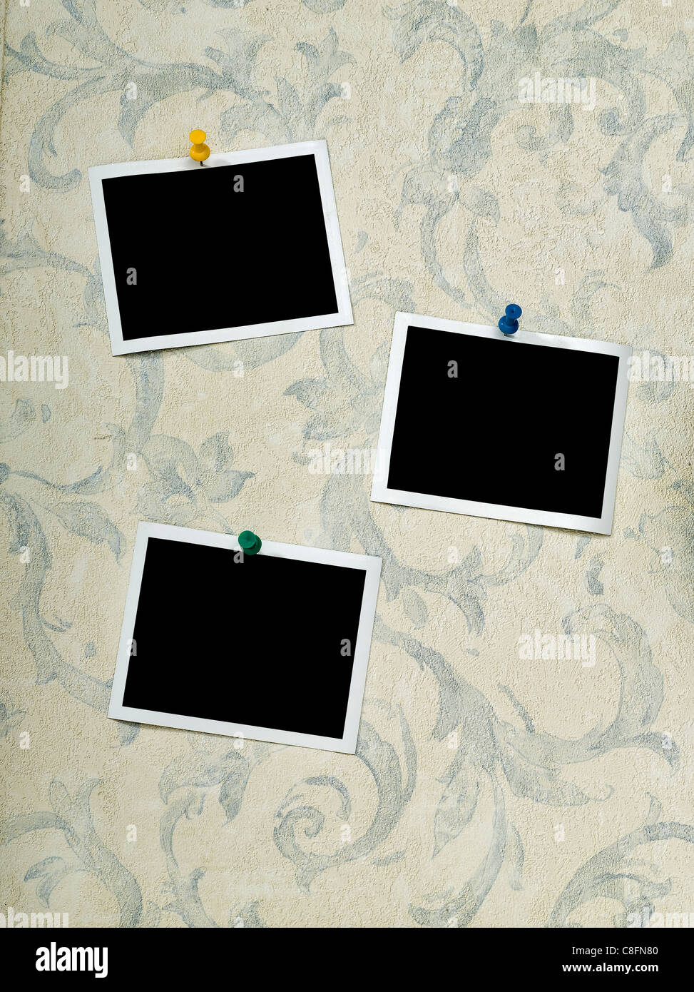 frame on a painted wall Stock Photo