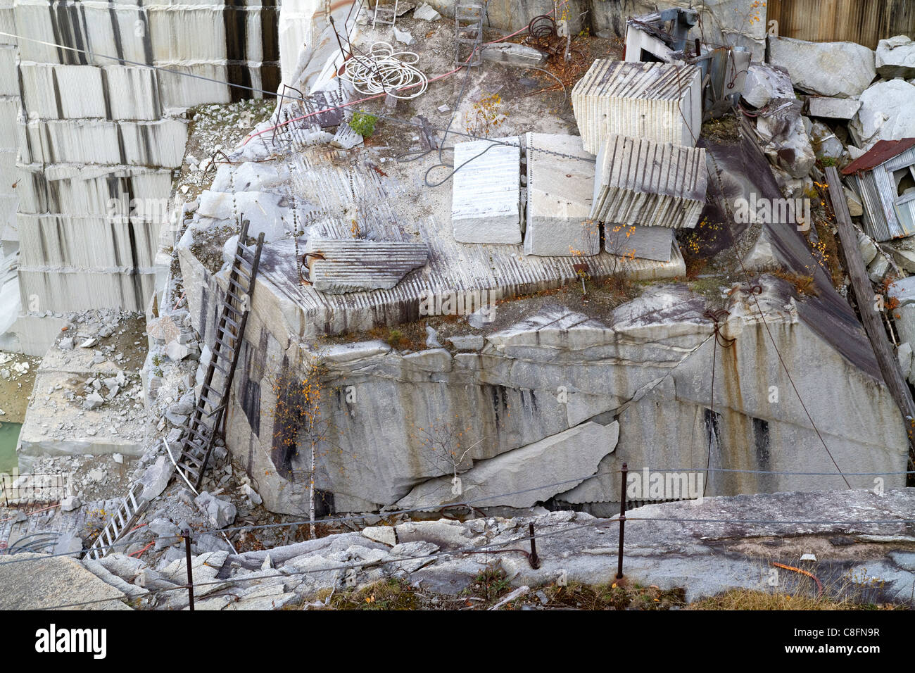Quarry landscape of Granite rock, stone, at Rock of Ages quarry near