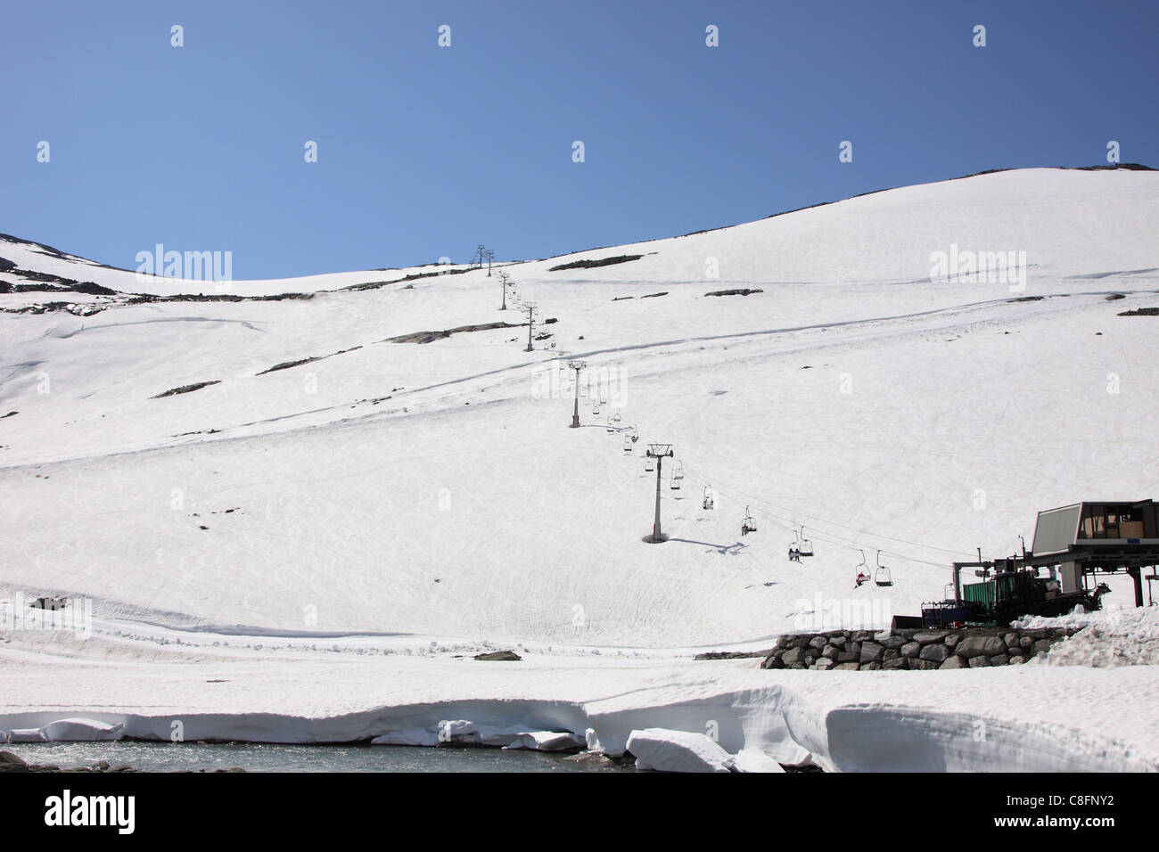 snowy mountain resort and winter sports in Norway Stock Photo Alamy