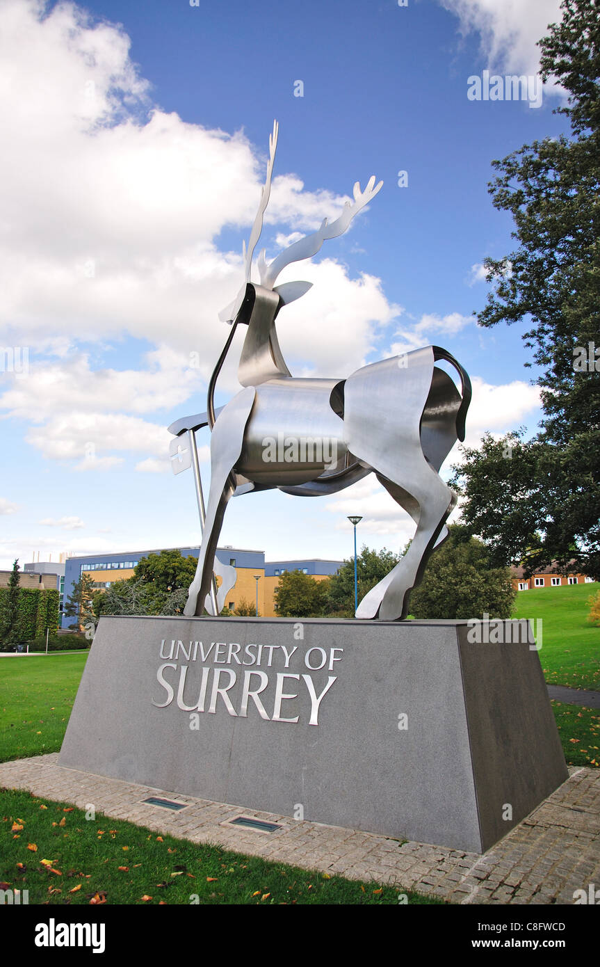 Entrance sign, The University of Surrey, Stag Hill, Guildford, Surrey