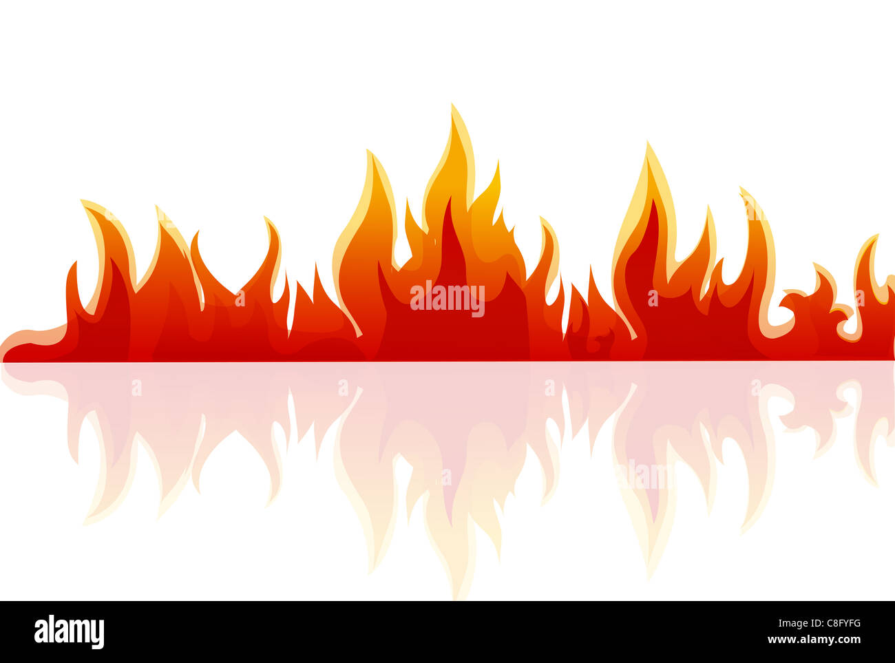 illustration of fire on white background Stock Photo - Alamy