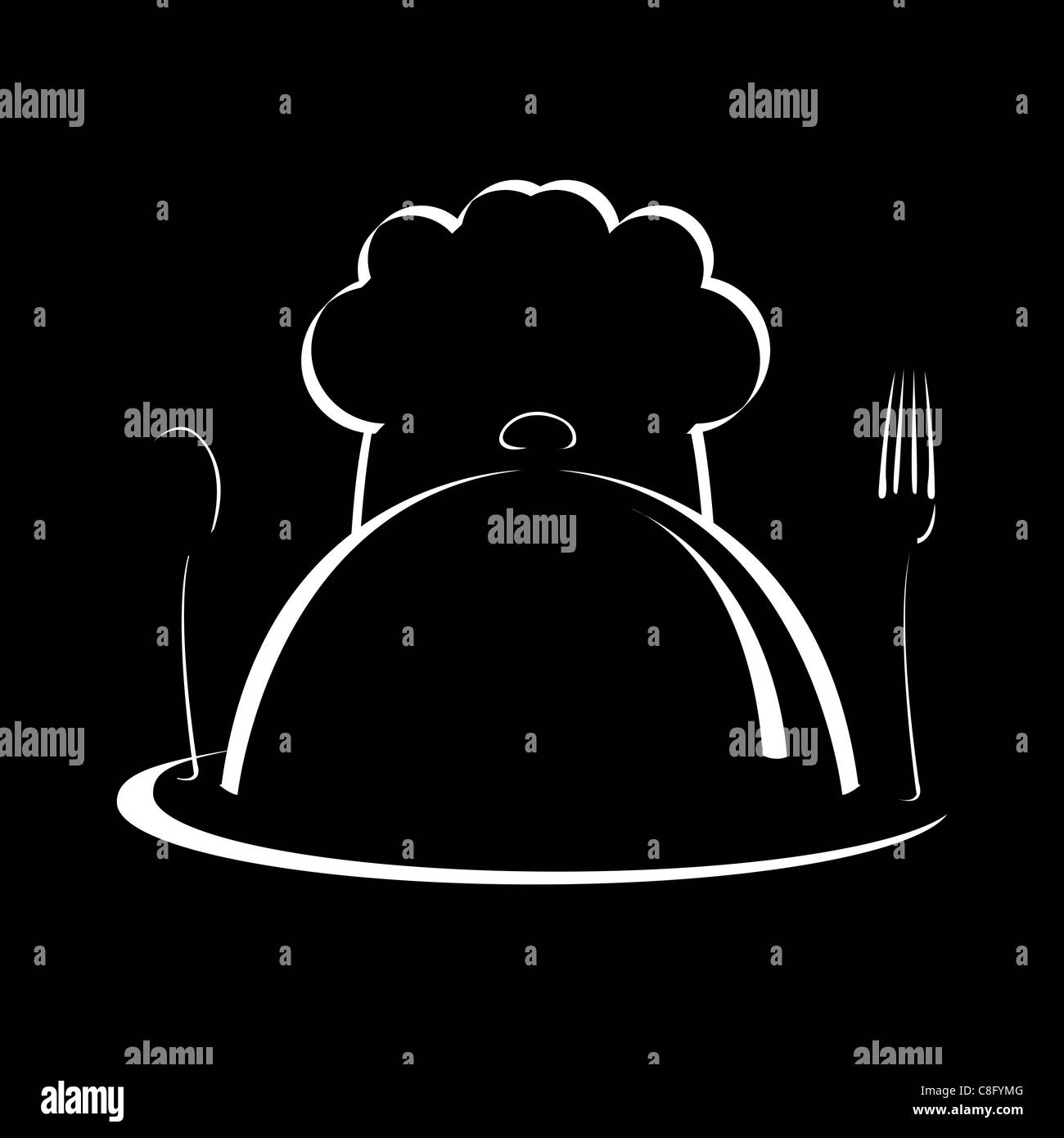 illustration of abstract spoons with dish Stock Photo - Alamy