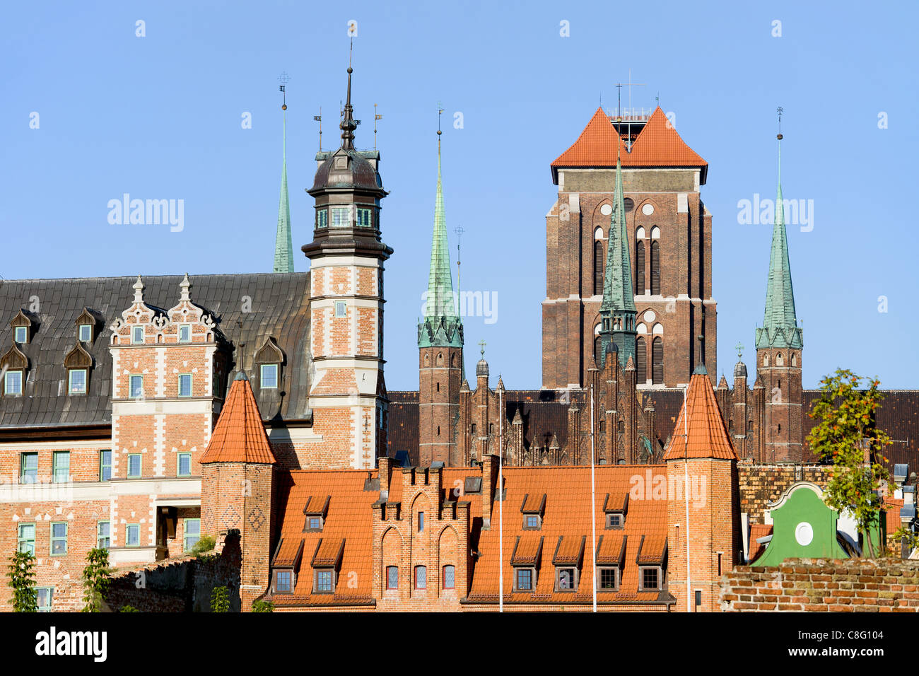 Old Town historic architecture in city of Gdansk, Poland Stock Photo