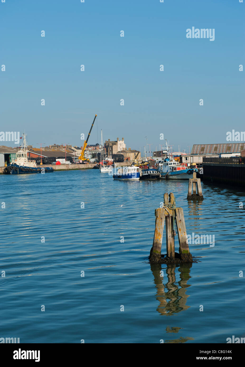 Lowestoft harbour and fishing port Stock Photo Alamy