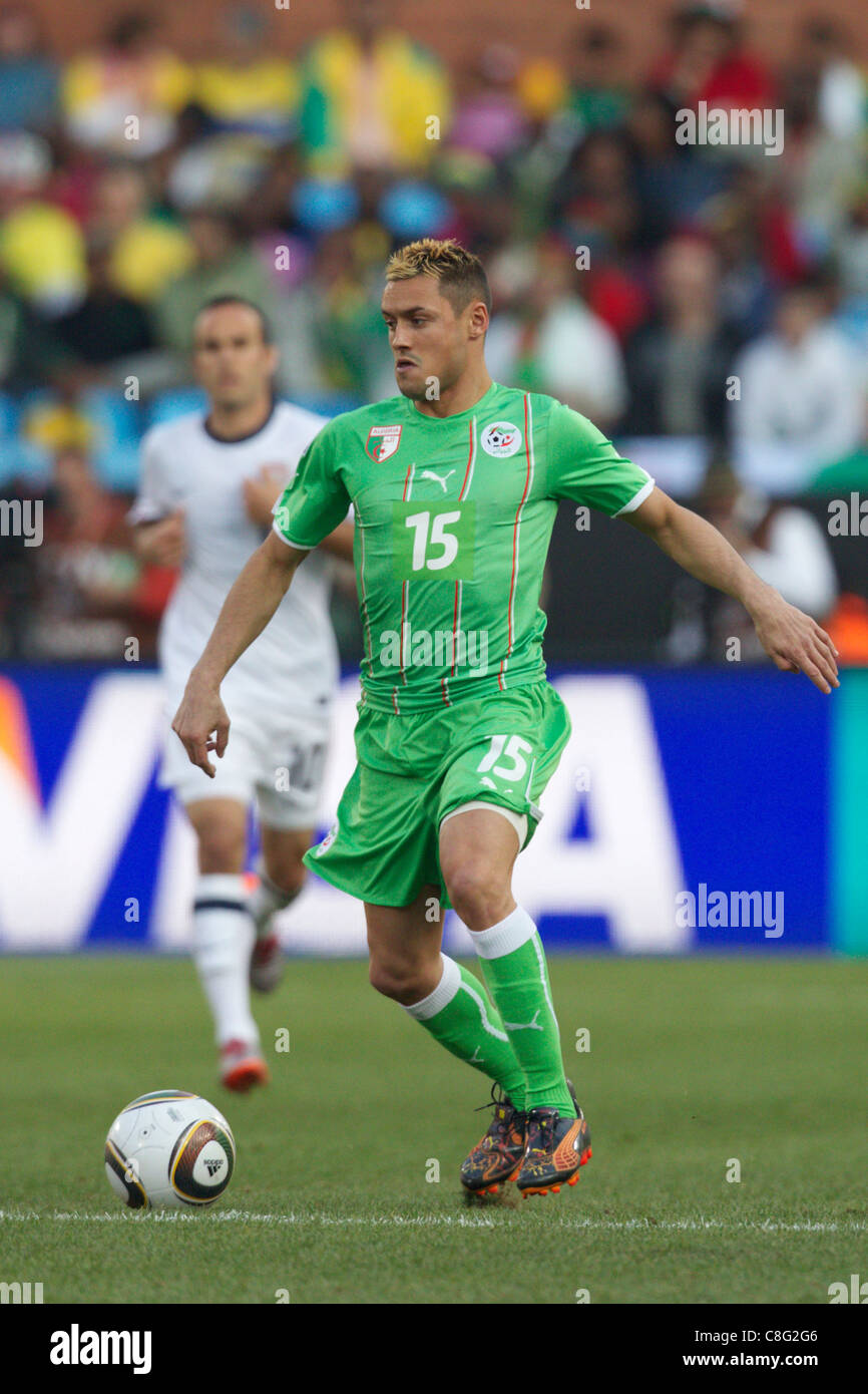 Karim Ziani of Algeria controls the ball during a 2010 FIFA World Cup Group C match against the United States. Stock Photo