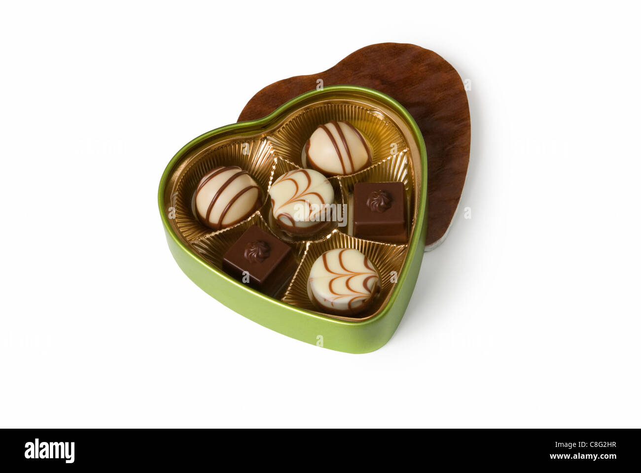 Caja de chocolates en forma de corazón Imágenes recortadas de stock - Alamy