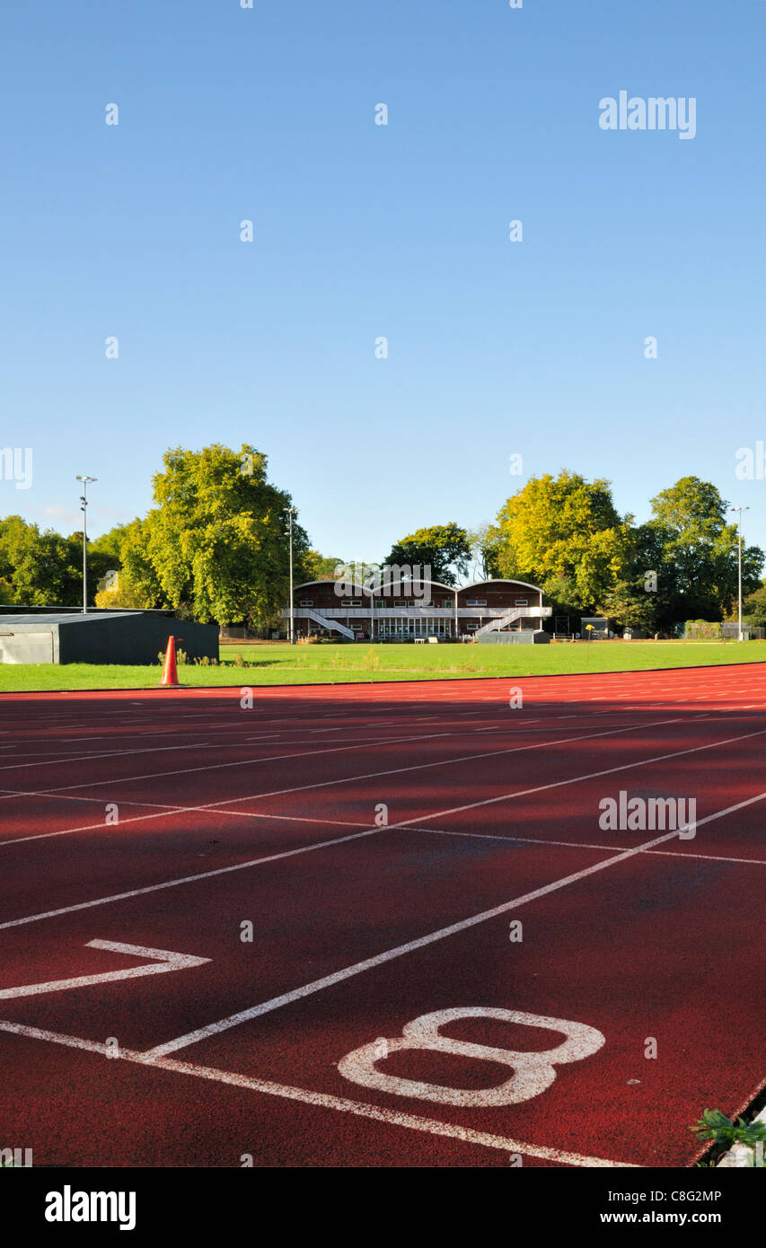 Battersea Park athletics track and field, London SW3, United Kingdom Stock Photo