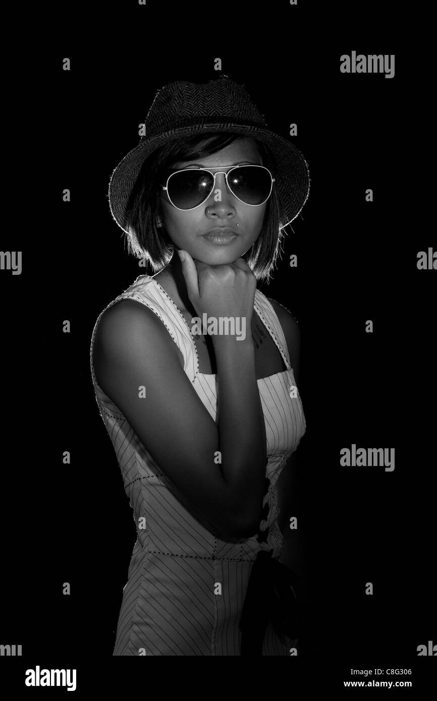 A black and white image of a beautiful model Stock Photo - Alamy