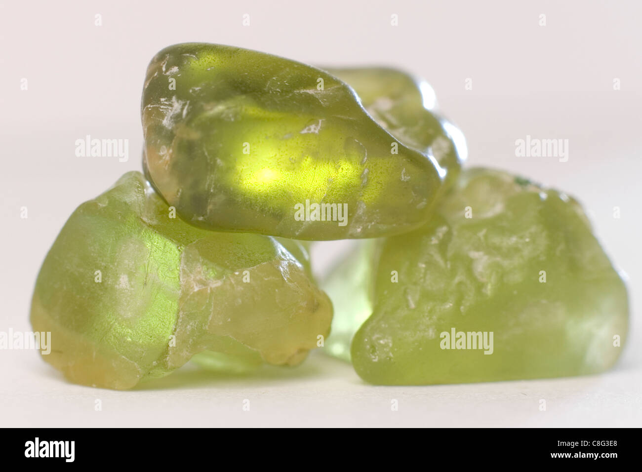 Natural Rough Peridot Crystals Stock Photo Alamy