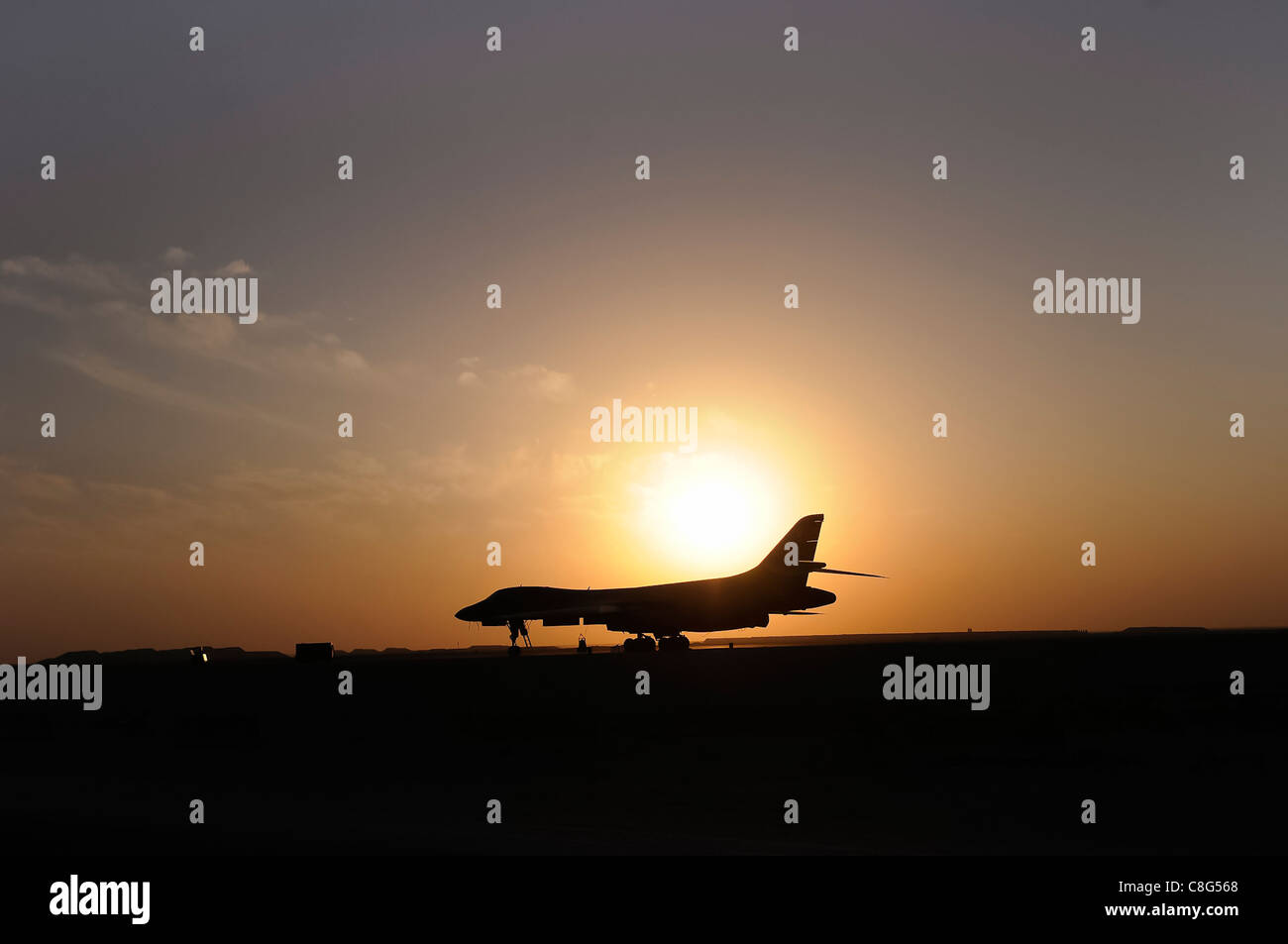 B1 B Bomber sunset Stock Photo