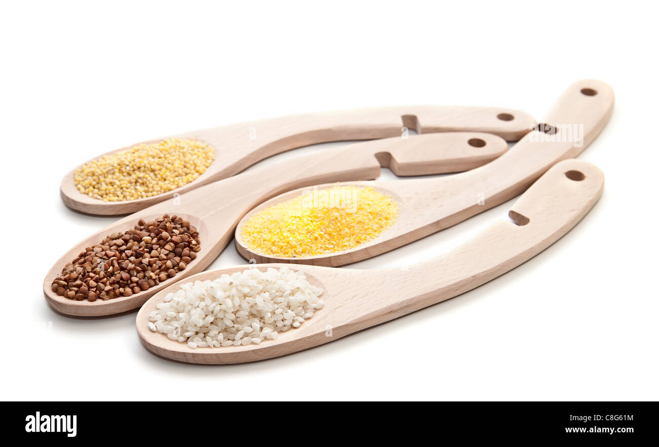 Set cereals for a healthy diet Stock Photo Alamy