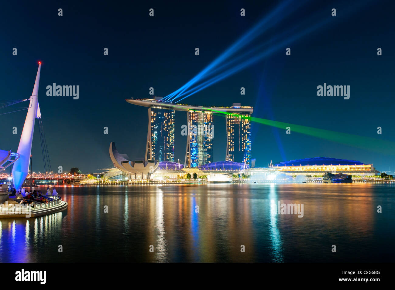 Marina bay sands light and sound show hires stock photography and