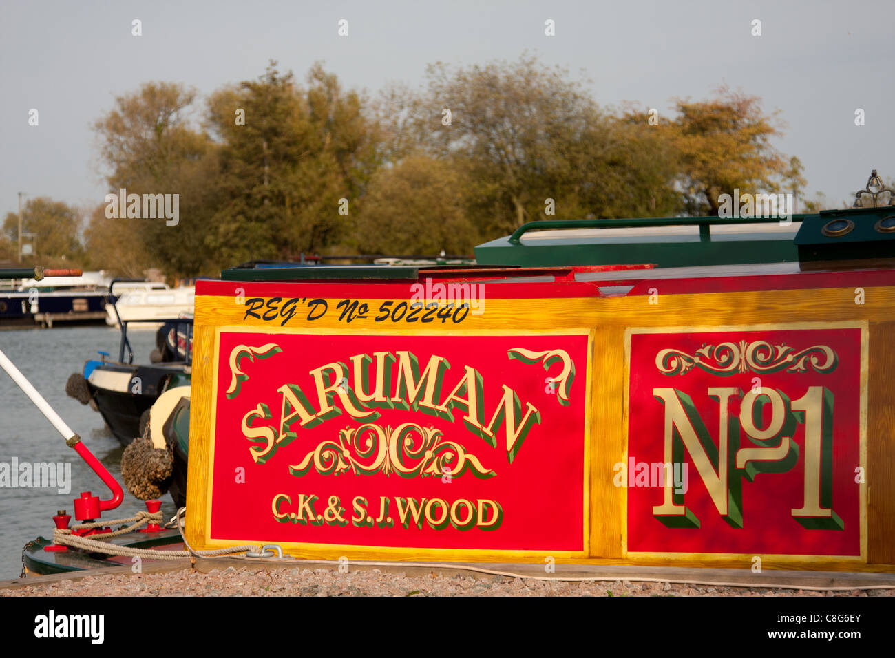 Narrowboats at Gayton Marina, Northampton Stock Photo
