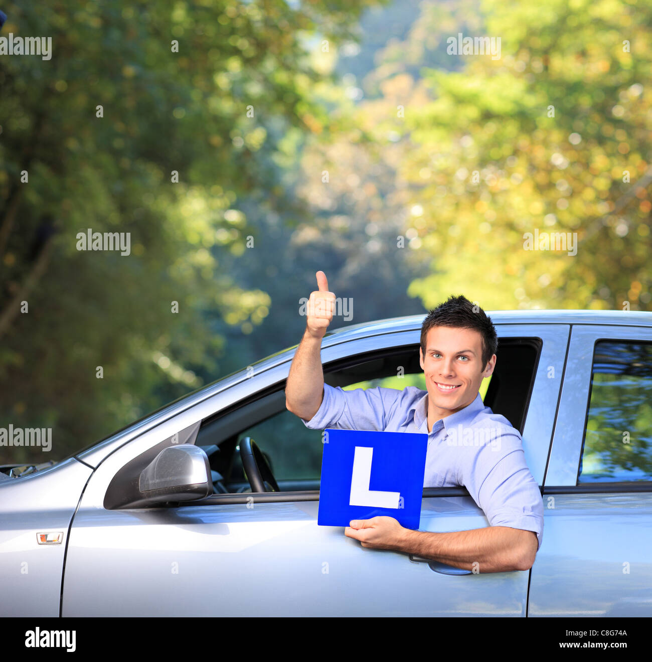 New driver sign car teen hi-res stock photography and images - Alamy