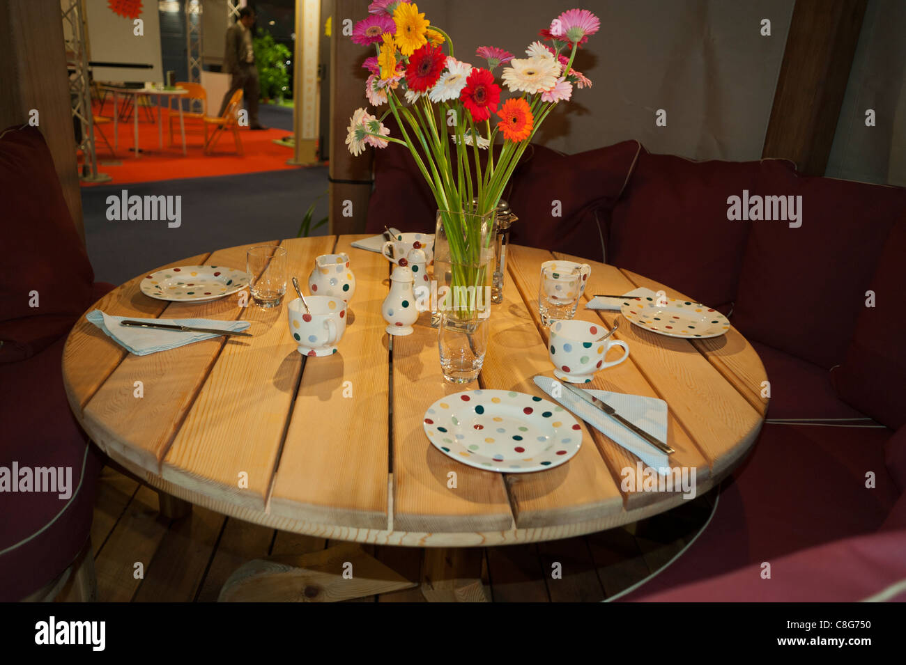 Paris France Luxury Garden Cabins At Trade Show Wooden Furniture Stock Photo Alamy