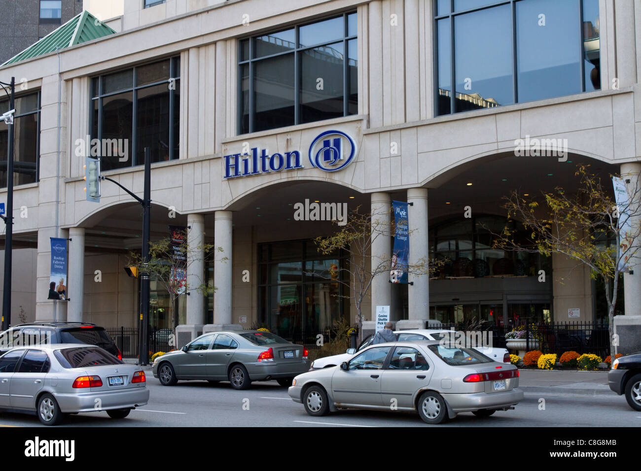 hilton hotel entrance niagara falls canada Stock Photo