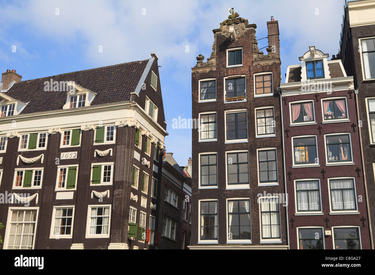 Gabled houses dating from the 17th century, Amsterdam, Netherlands Stock Photo