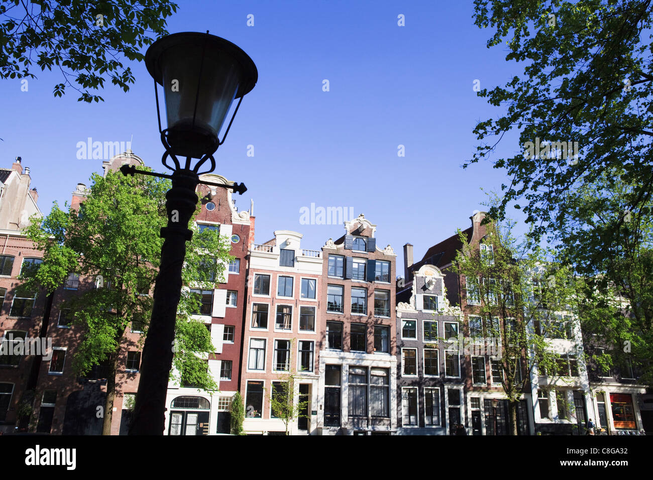 Gabled houses on the Prinsengracht, Amsterdam, Netherlands Stock Photo