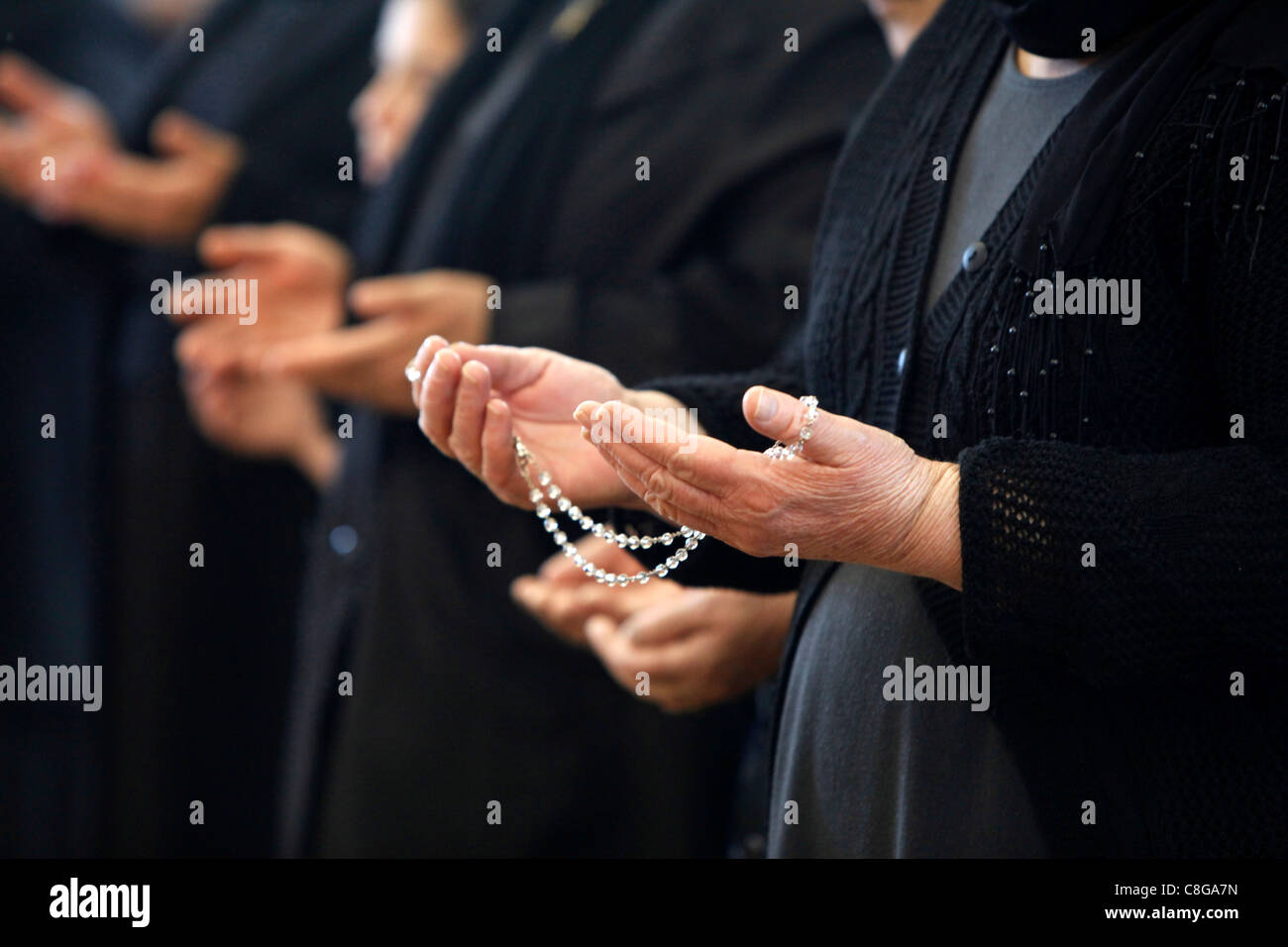 Maundy Thursday celebration in St. Thomas Chaldean church, Sarcelles, Val d'Oise, France Stock Photo