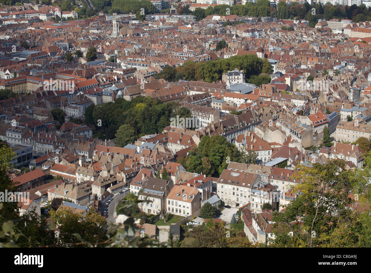 View over the city of Besancon, Doubs, Franche-Comte, France Stock Photo