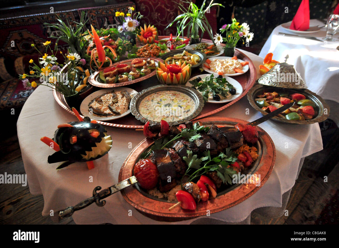 Exploring Turkish food Stock Photo