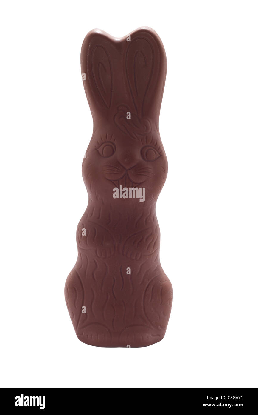 Chocolate Easter Bunny. Image is isolated on white background Stock