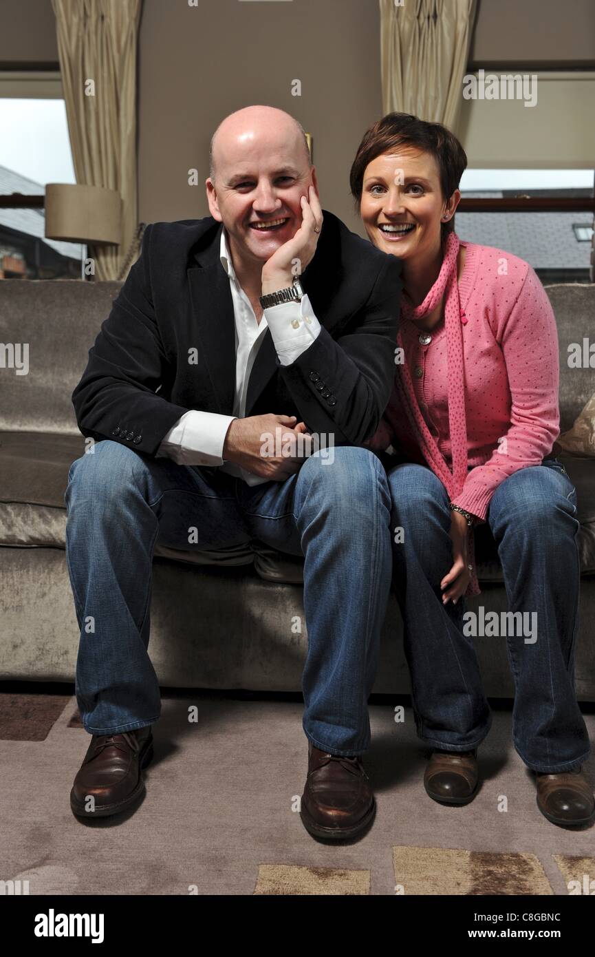 Ireland presidential candidate Sean Gallagher and his wife Trish photographed at his home in Dundalk, County Louth, Ireland. Stock Photo