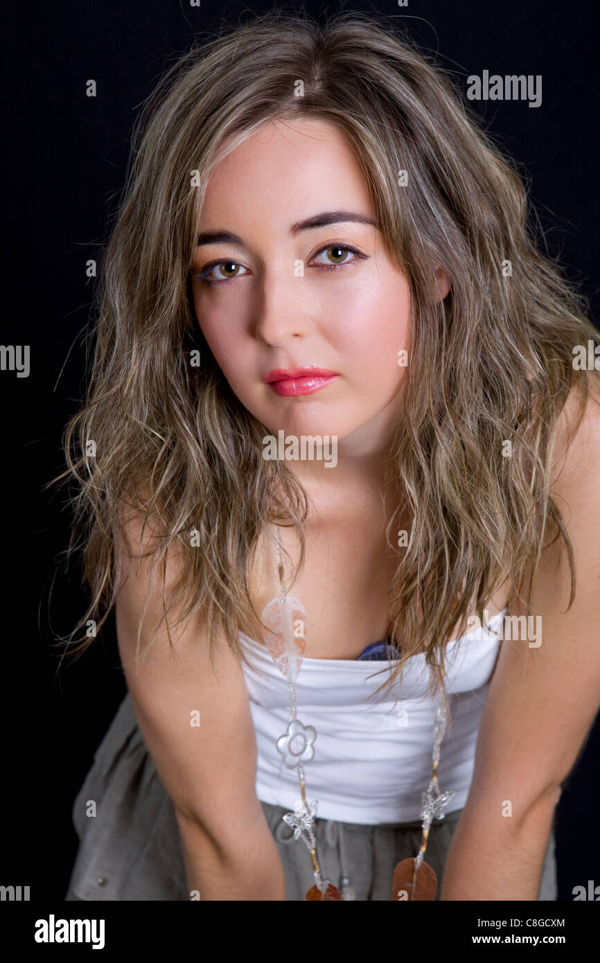 an young beautiful woman close up portrait Stock Photo - Alamy