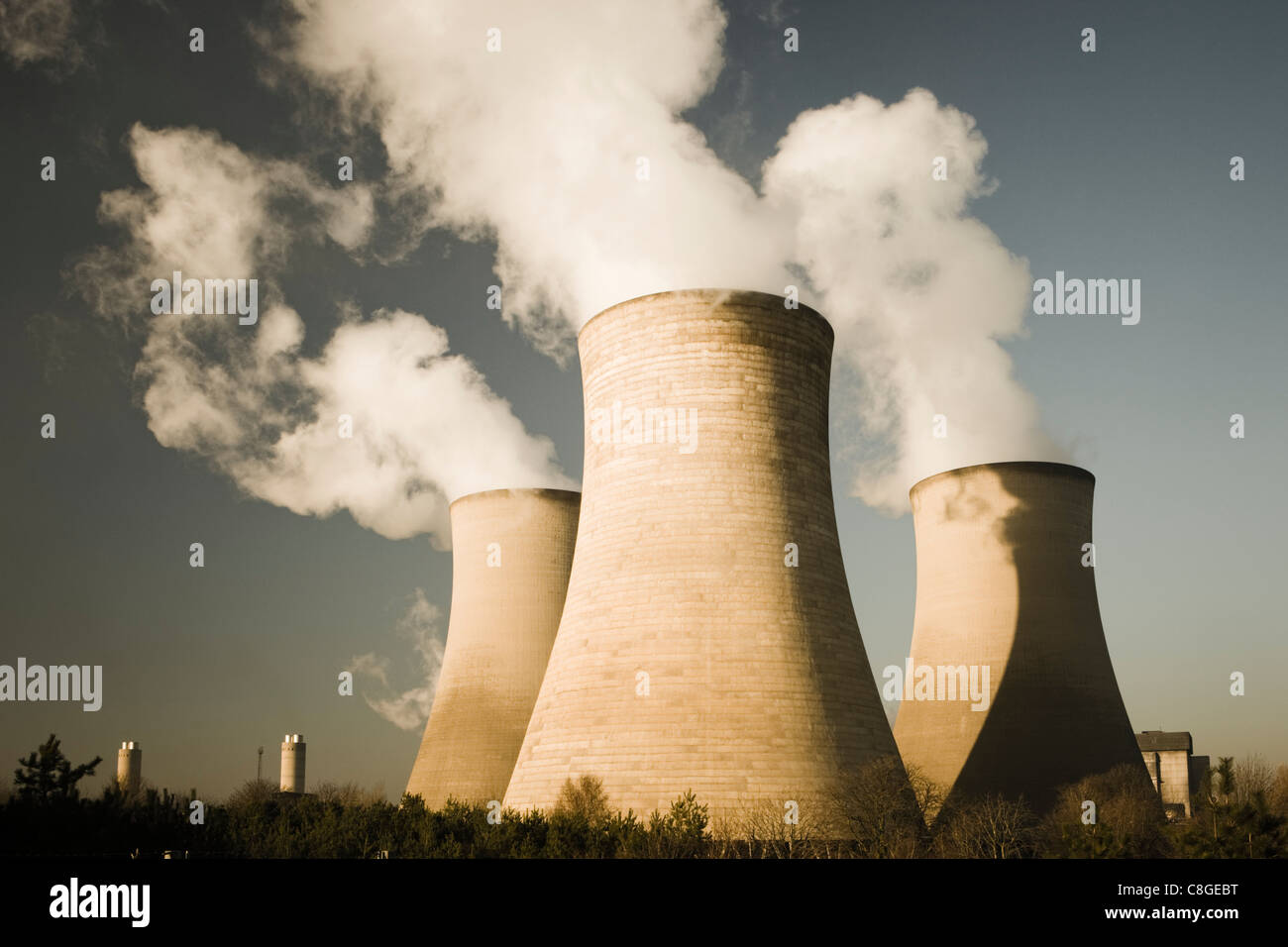 Power station cooling towers Stock Photo