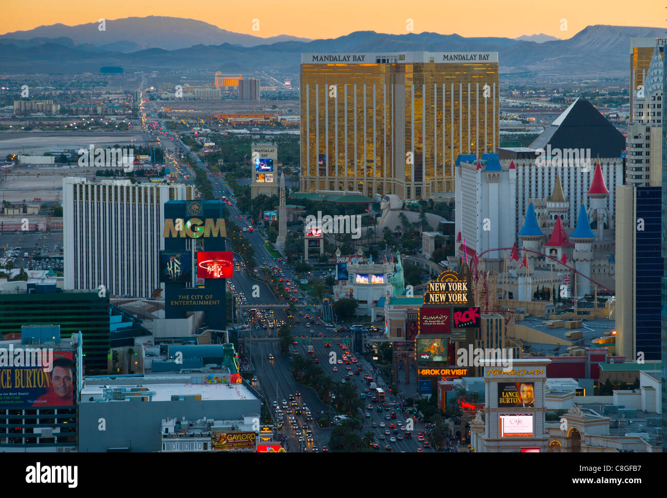 The Strip, Las Vegas, Nevada, United States of America Stock Photo