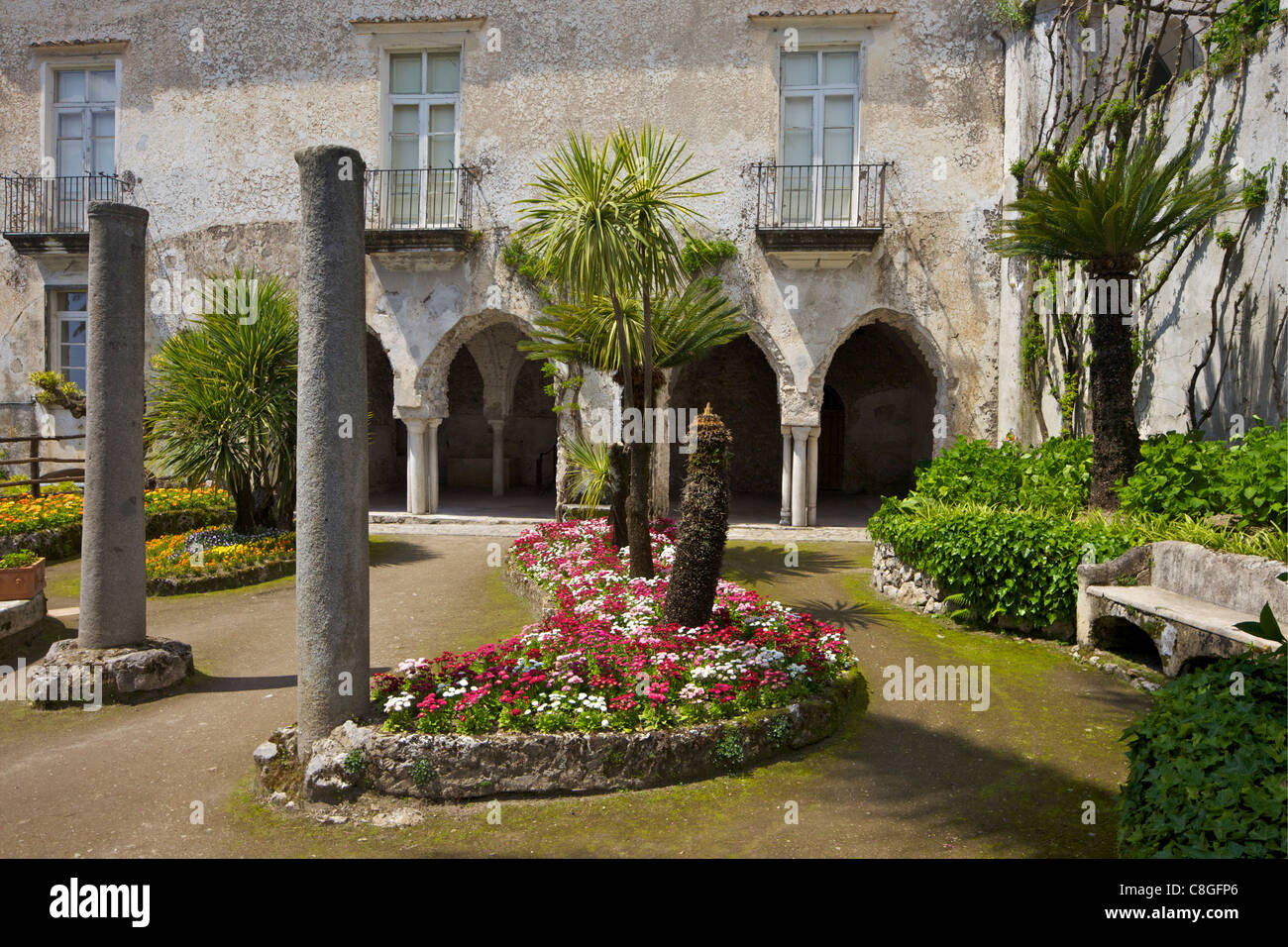Villa Rufolo gardens, Ravello, Amalfi Coast, UNESCO World Heritage Site, Campania, Italy Stock Photo