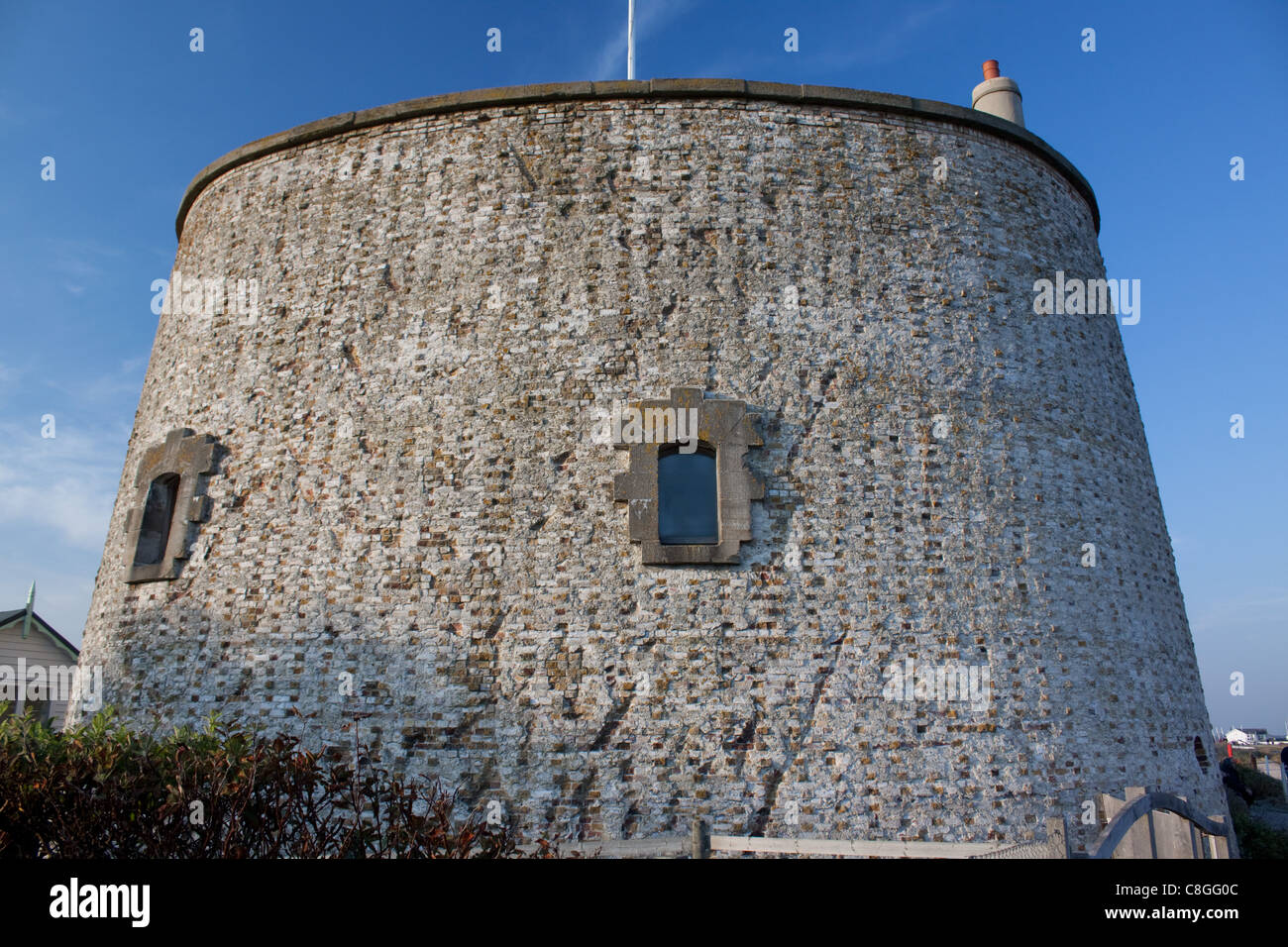 The Martello Tower at Felixstowe Ferry in the Suffolk Coast near the mouth of the Deben Estuary Stock Photo