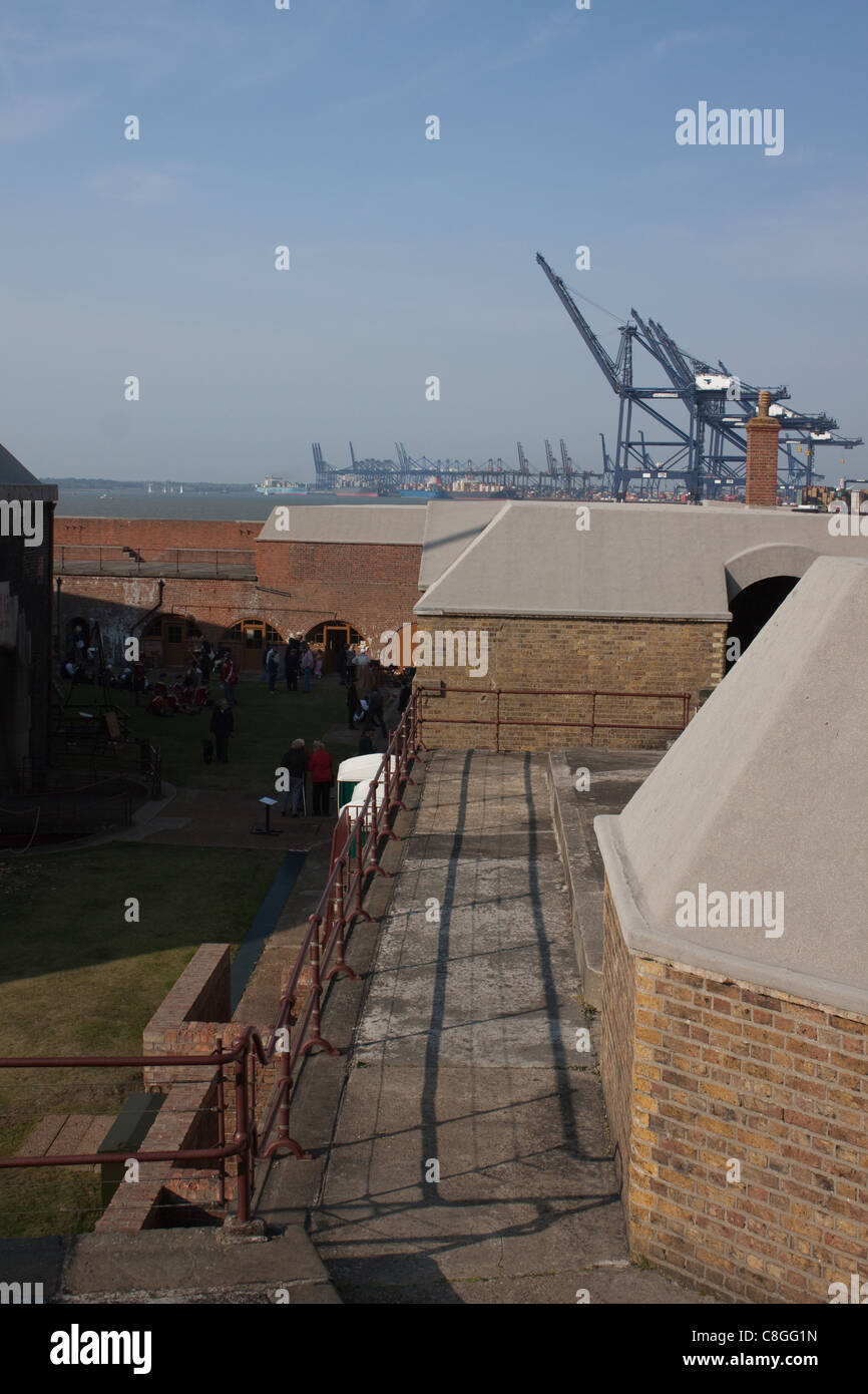 Felixstowe Port from the top of the old Landguard Fort, Suffolk