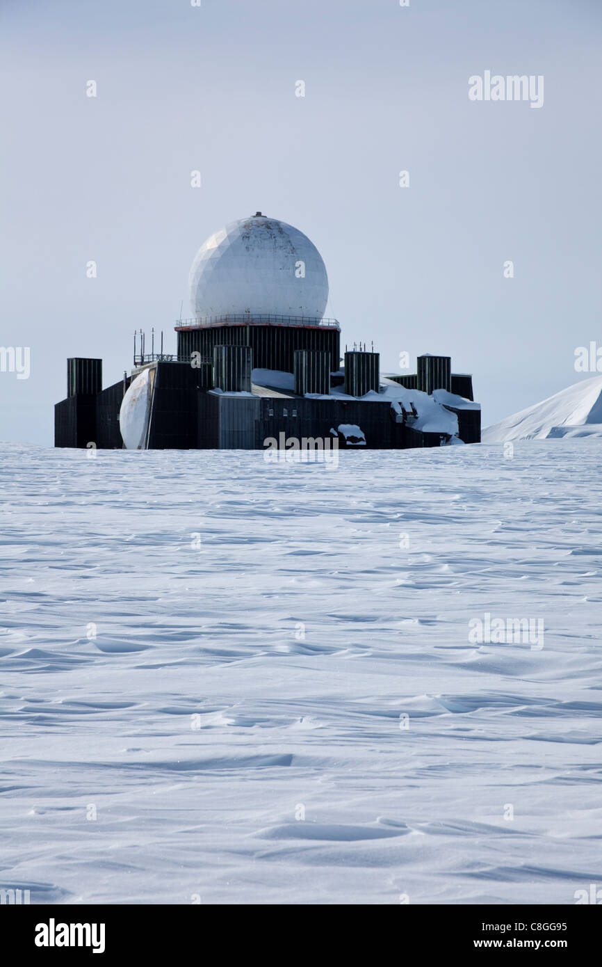 Dye II radar station, Greenland, Polar Regions Stock Photo