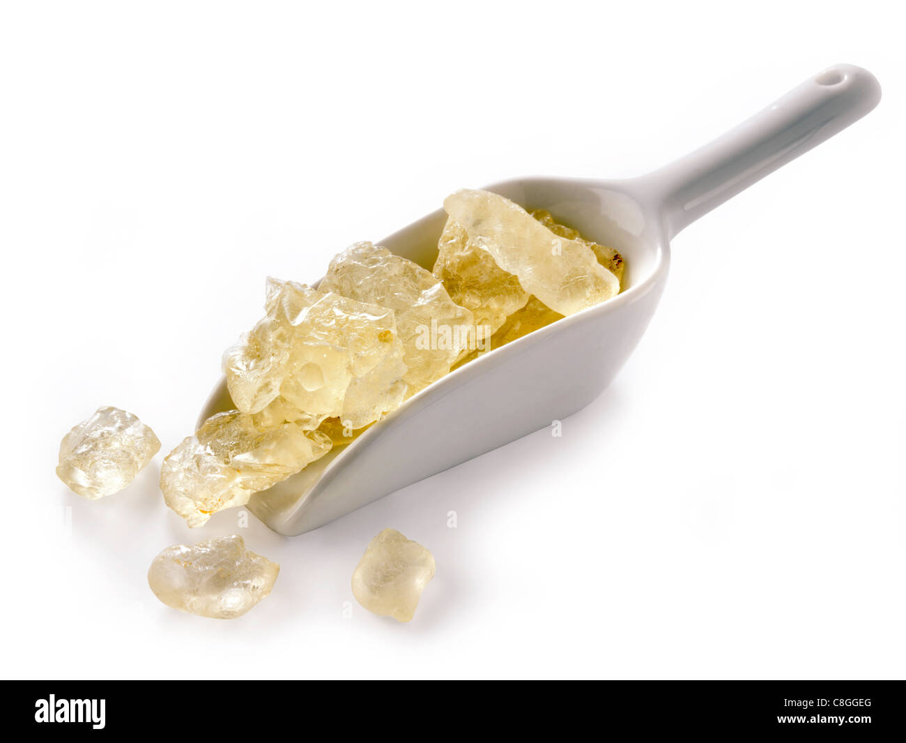 whole pieces of edible mastic against a white background Stock Photo
