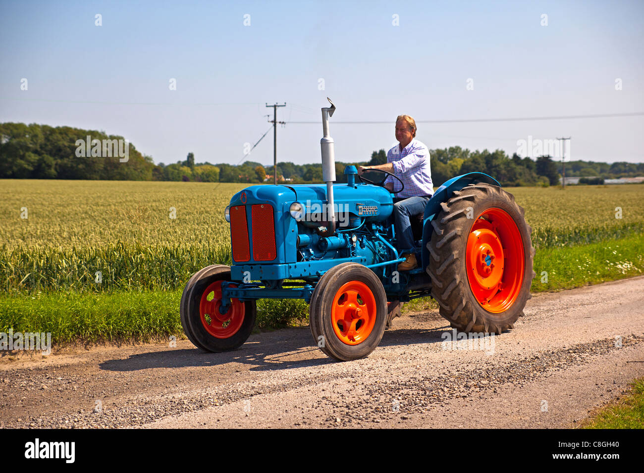 Tractor Run through the Lincolnshire Wolds Stock Photo Alamy