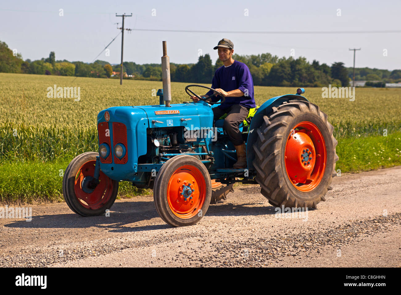 Tractor Run through the Lincolnshire Wolds Stock Photo Alamy