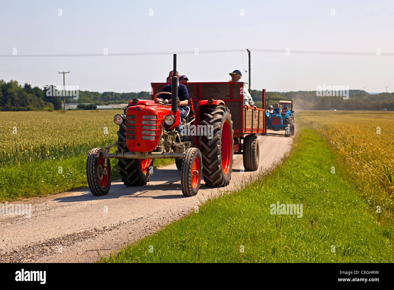 Tractor Run through the Lincolnshire Wolds Stock Photo Alamy