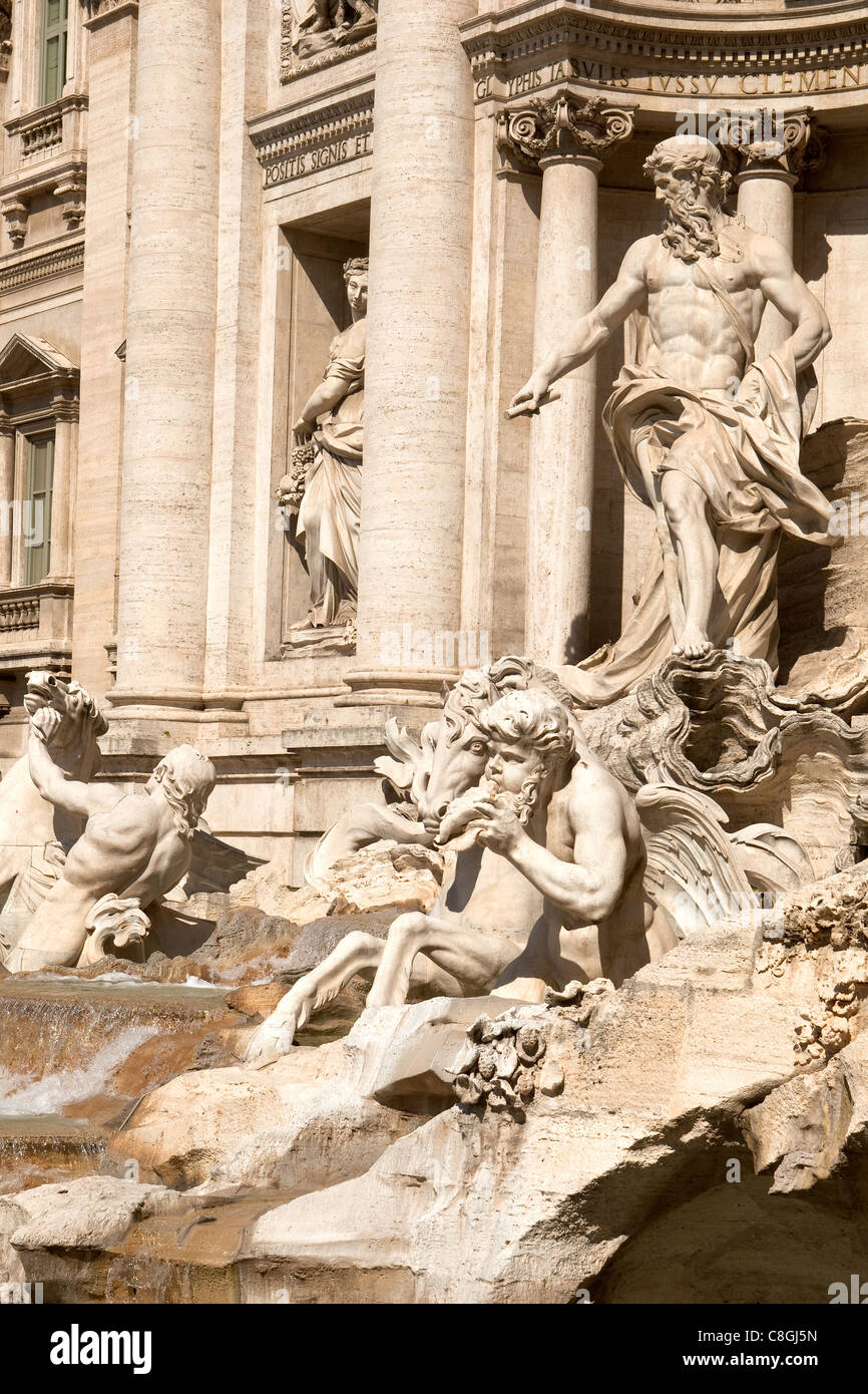 The Trevi Fountain. A fountain in the Trevi rione in Rome, Italy. Stock Photo