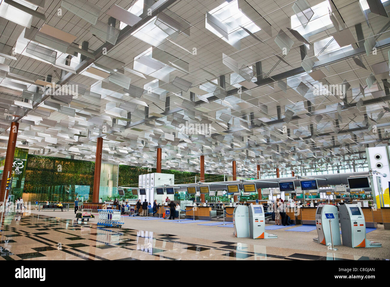 Asia, Singapore, Changi International Airport, Airport, Airports, Aviation, Air Travel, Interior, Interiors, Tourism, Holiday, V Stock Photo