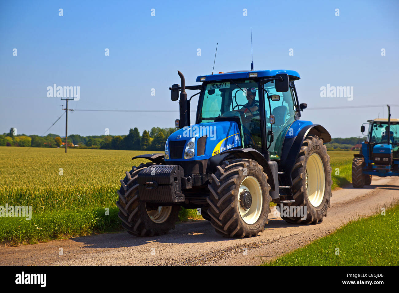 Tractor Run through the Lincolnshire Wolds Stock Photo Alamy
