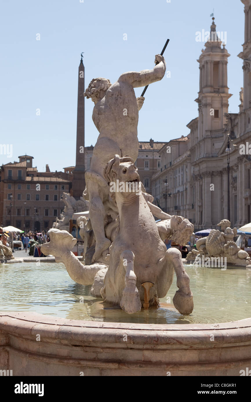 Fountain of Neptune (1574) created by Giacomo della Porta. Piazza ...