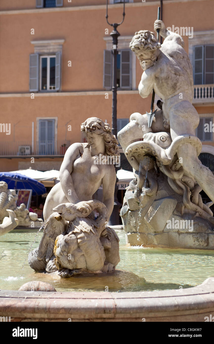 Fountain of Neptune (1574) created by Giacomo della Porta. Piazza