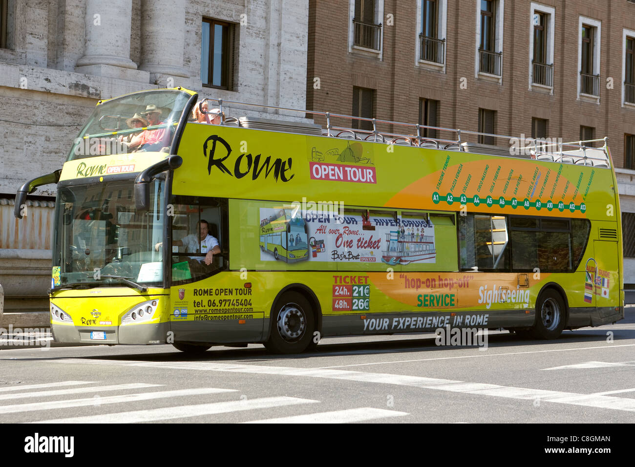 Rome open top Tourist buses.Rome Italy Stock Photo Alamy