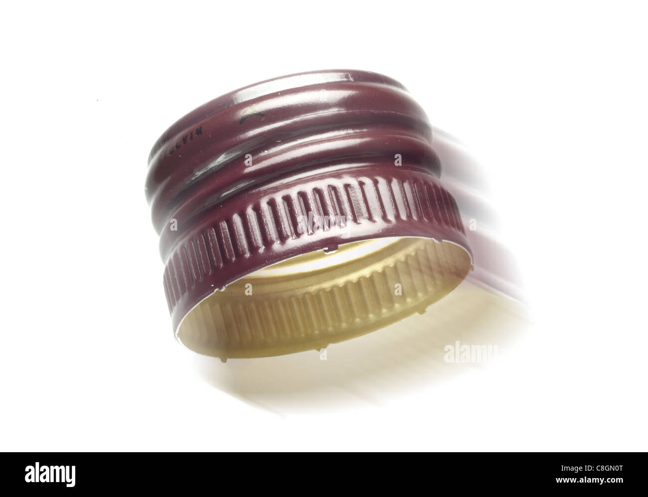 A bottle cap shown in motion Stock Photo