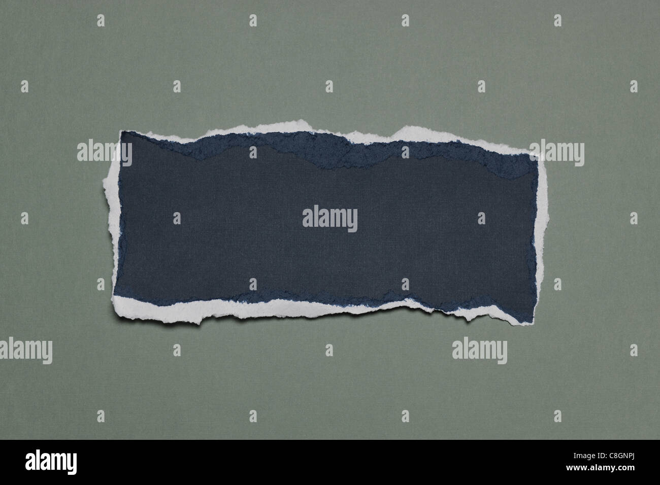 Piece of Rip Paper with white edges against a green background Stock ...