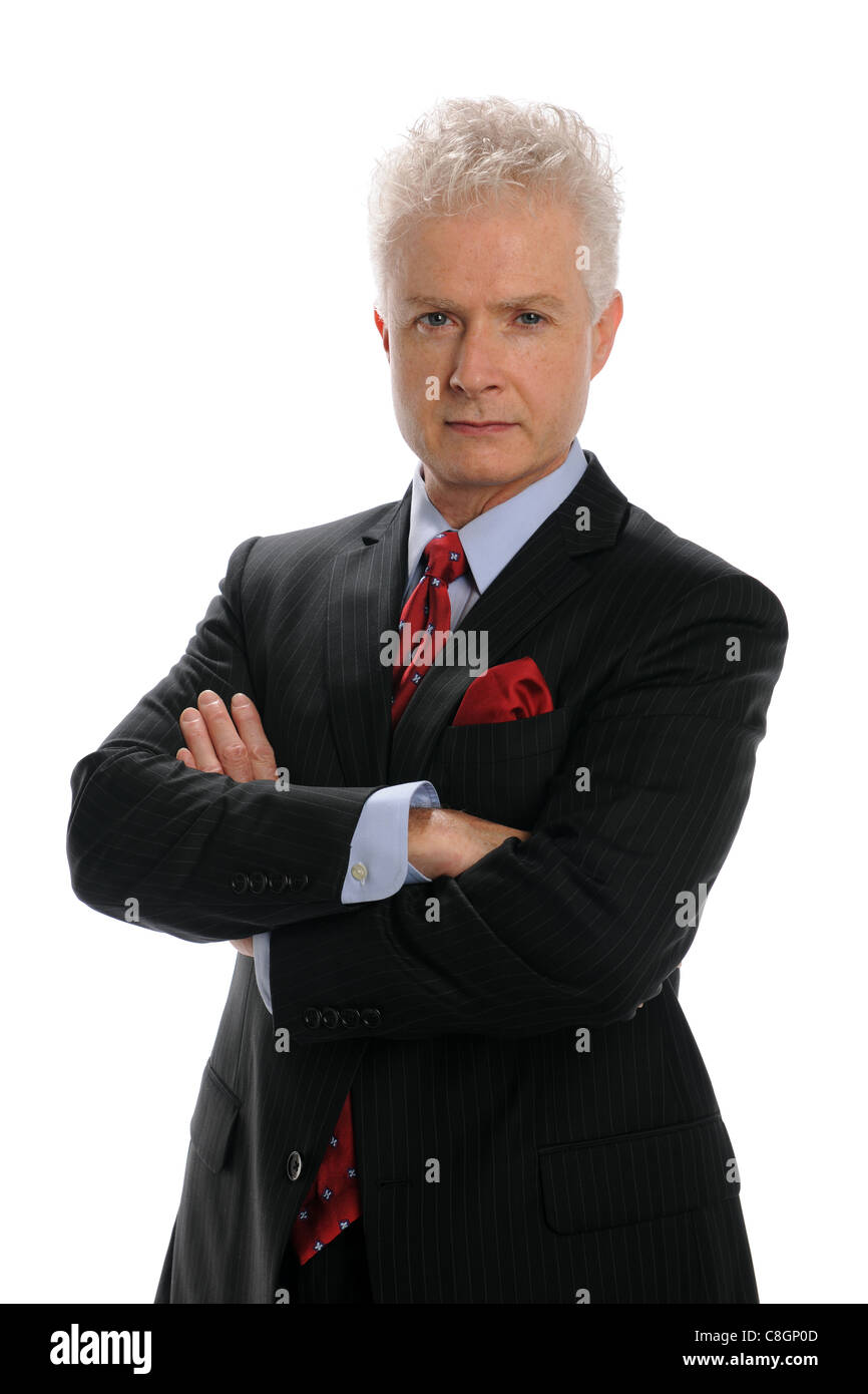 Businessman with crossed arms isolated on a white background Stock ...