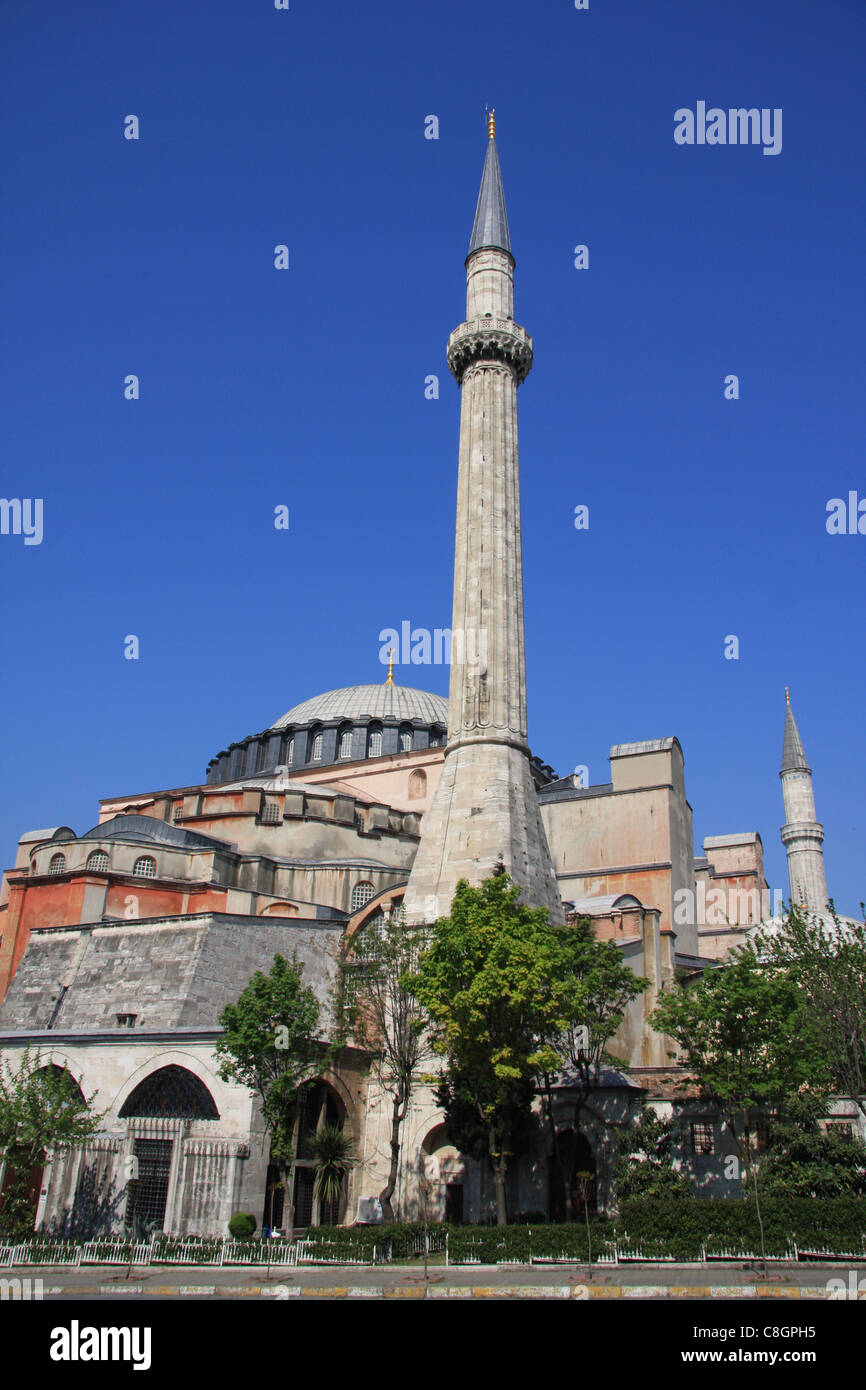 Istanbul, Turkey, traveling, tourism, Hagia Sophia, museum, church, dome, minaret Stock Photo