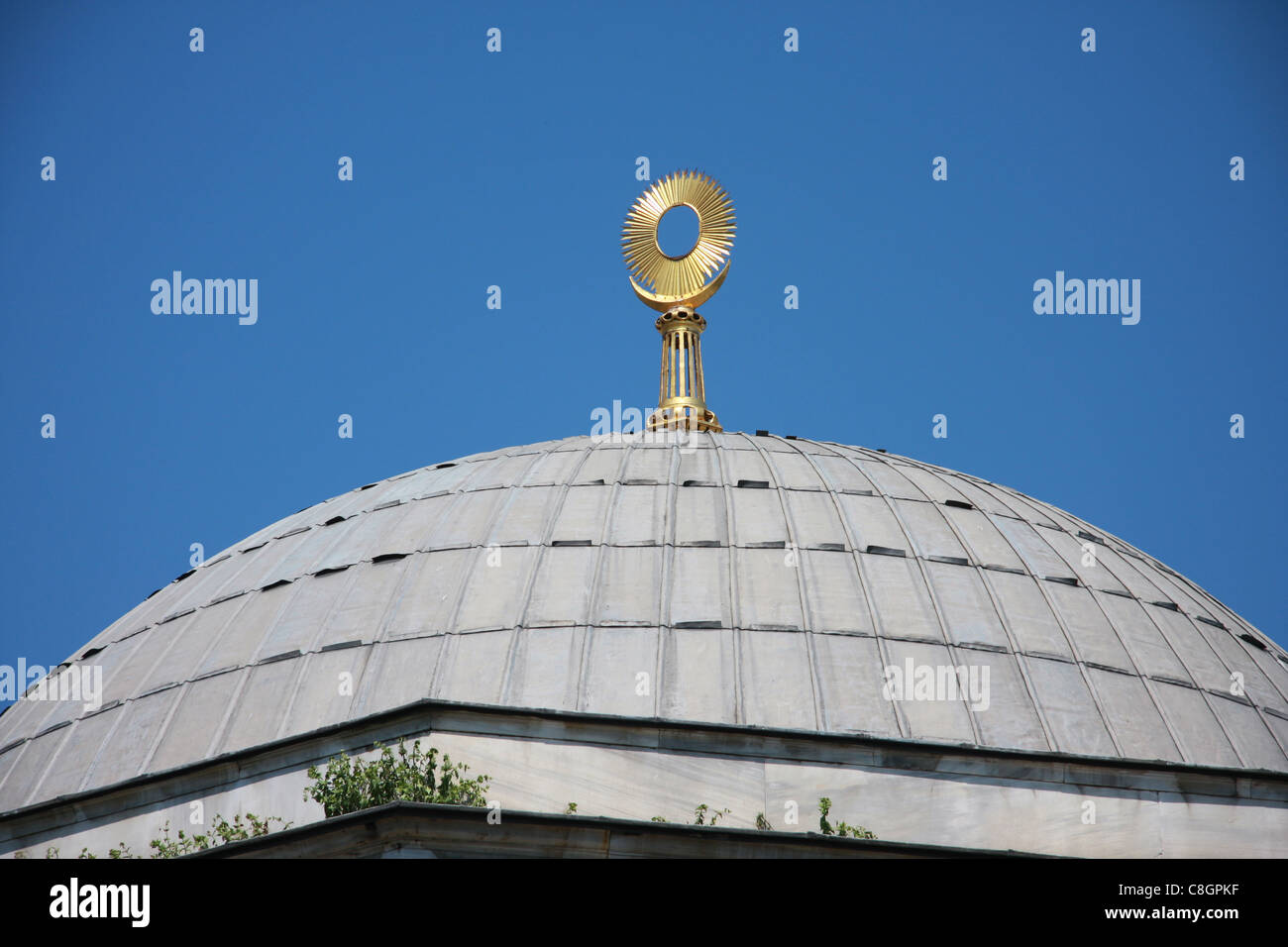 Istanbul, Turkey, mosque, dome, gold, around, sultan, Abdülhamid Han Türbesi Stock Photo