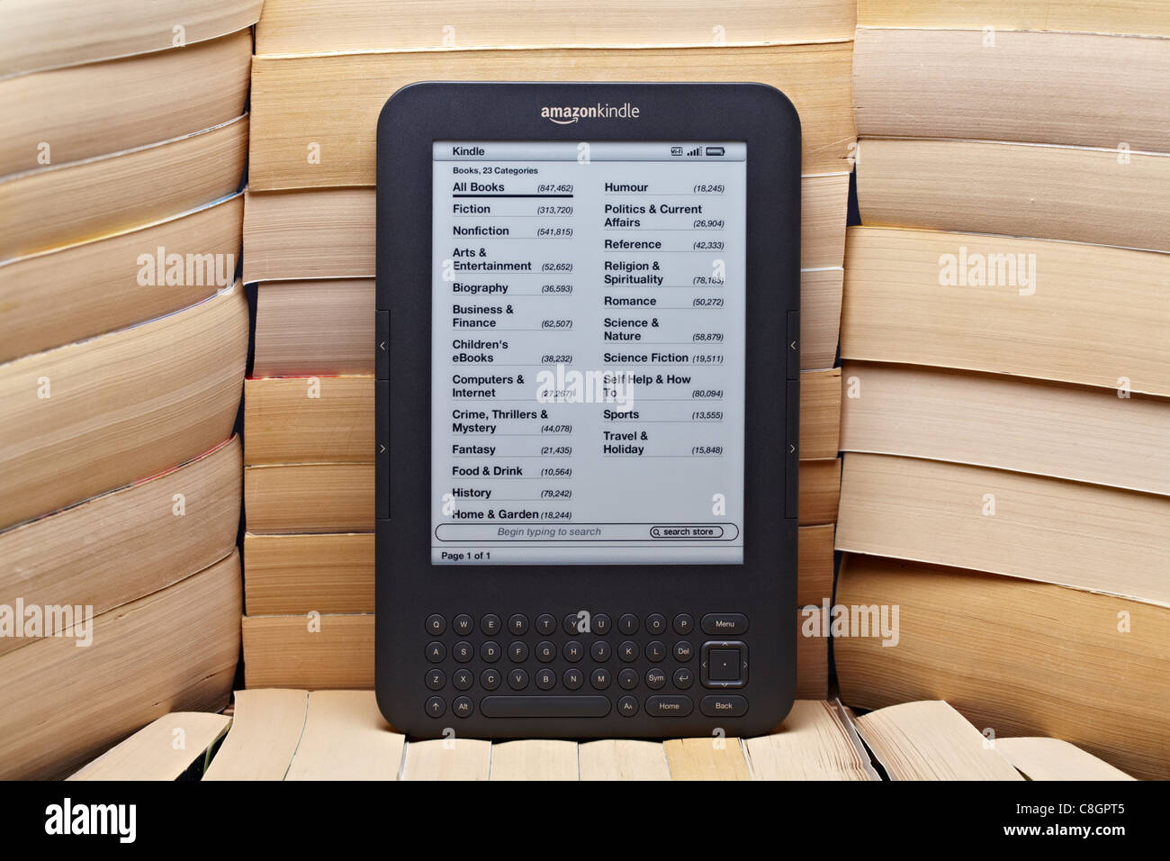 Amazon's kindle dominates traditional book sales Stock Photo Alamy